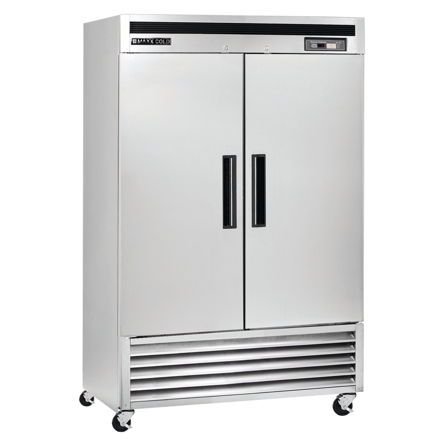 Maxx Cold Double Door Reach-In Freezer, Bottom Mount, 54"W, 49 cu. ft. Storage Capacity, Energy Star Rated, in Stainless Steel - MCF-49FDHC