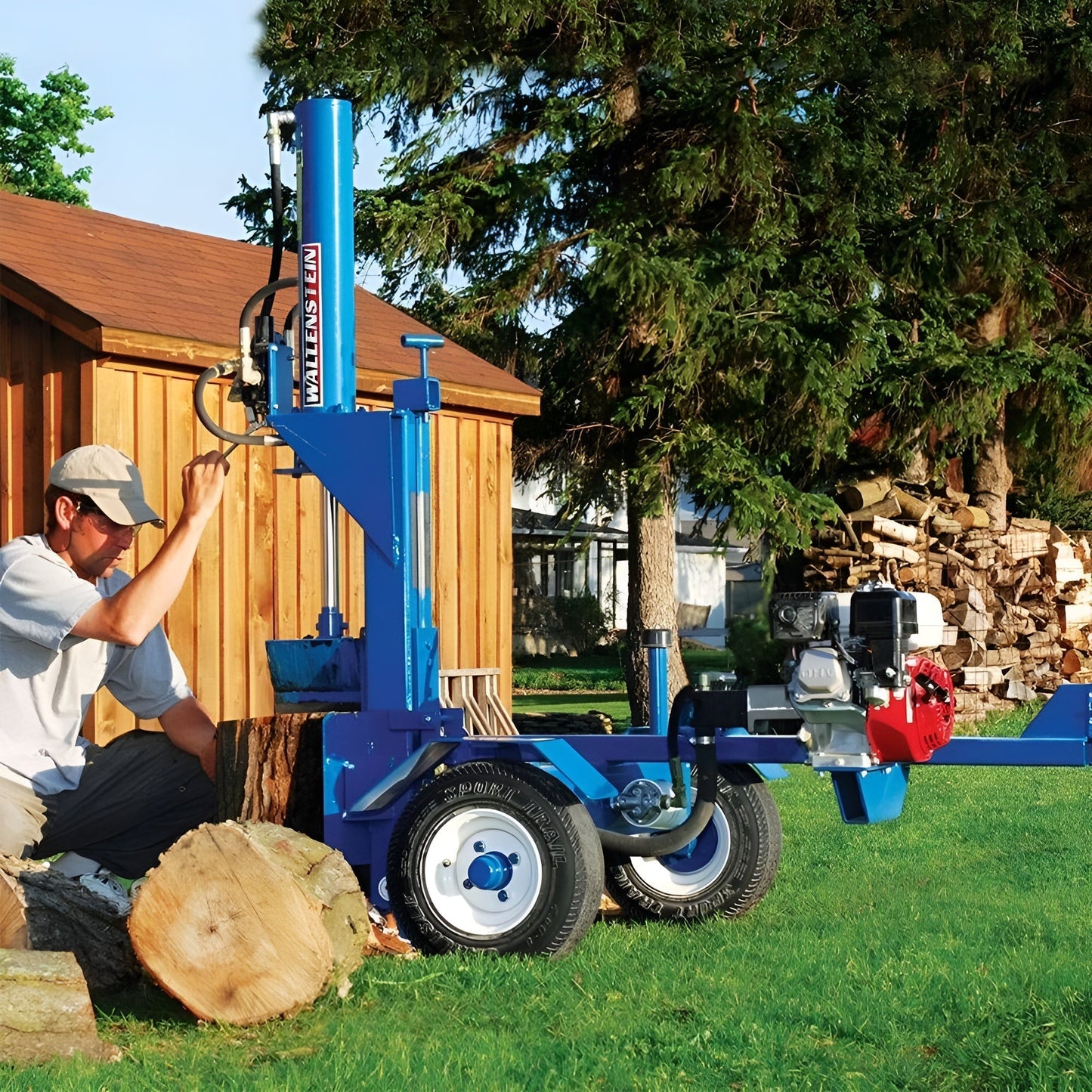 Wallenstein Log Splitting Trailer 196CC Honda - WX540