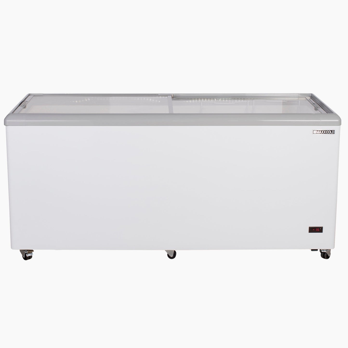 Maxx Cold Sliding Glass Top Mobile Ice Cream Display Freezer, 71"W, 16 cu. ft. (453L) Storage Capacity, Equipped with 5 Baskets, in White - MXF71F