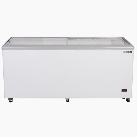 Maxx Cold Sliding Glass Top Mobile Ice Cream Display Freezer, 71"W, 16 cu. ft. (453L) Storage Capacity, Equipped with 5 Baskets, in White - MXF71F