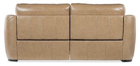 Modway Furniture Wayward Power Sofa - Luxurious Power Recline & Adjustable Headrest in Latte Leather for Relaxation