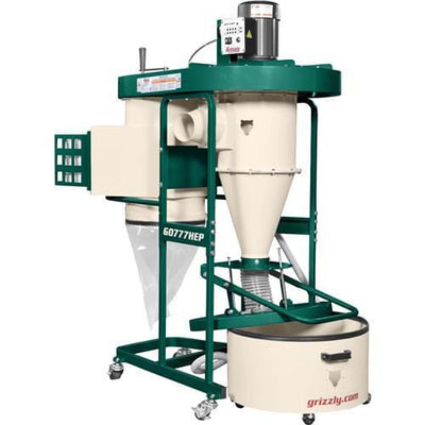 U.S Industrial Grizzly Industrial 1-1/2 HP Ultra-Quiet Dual-Filtration HEPA Cyclone Dust Collector
