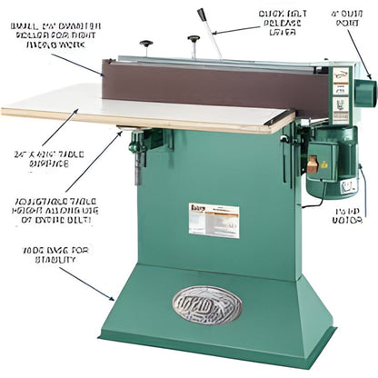 U.S Industrial Grizzly Industrial 6" x 80" Edge Sander w/ Wrap-Around Table - G0512
