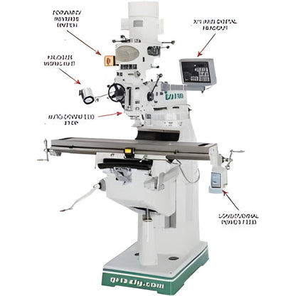 U.S Industrial Grizzly Industrial 9" x 49" Vertical Mill with Power Feed and DRO - G0796