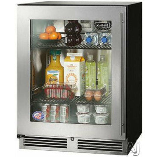 Perlick 24" Refrigerator w/ Stainless Steel Glass Door, ADA Compliant with 4.8 cu. ft. Capacity - HA24RB-4-3