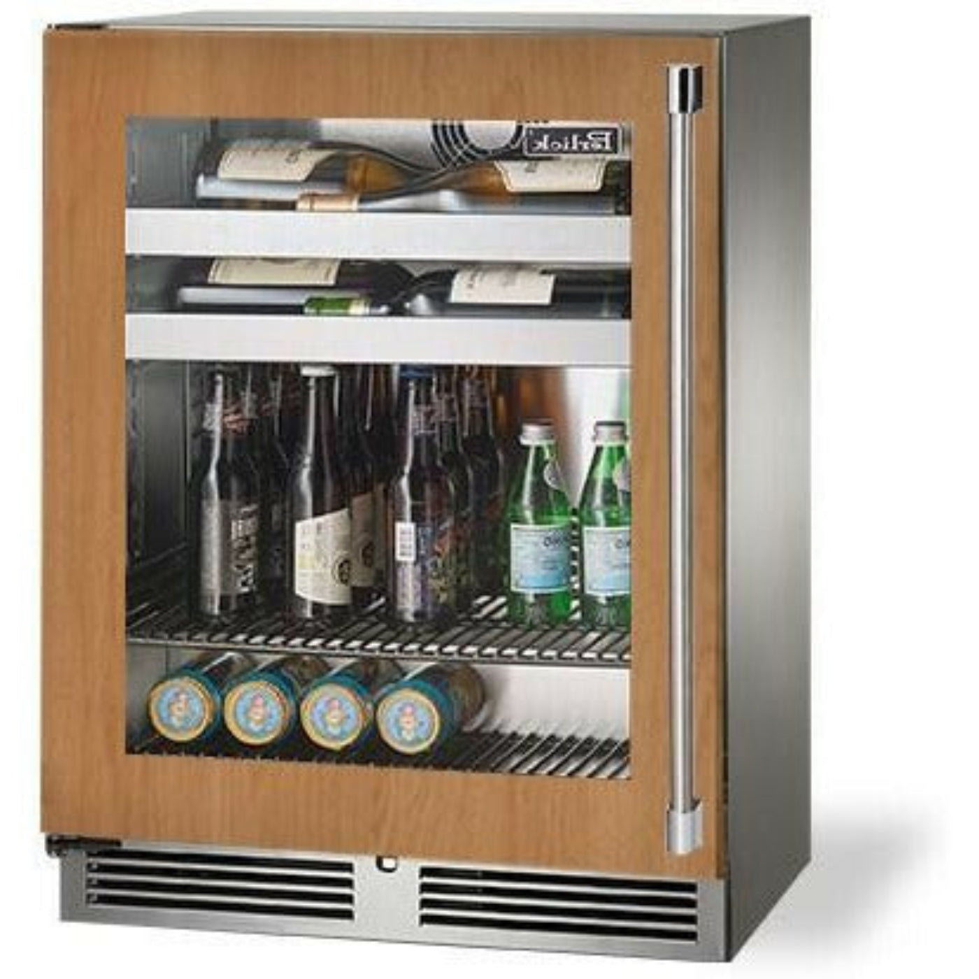 Perlick 24" Built-In Undercounter Outdoor Beverage Center with 10 Bottle and 41 Can Capacity, Panel Ready Door - HH24BO-4-4