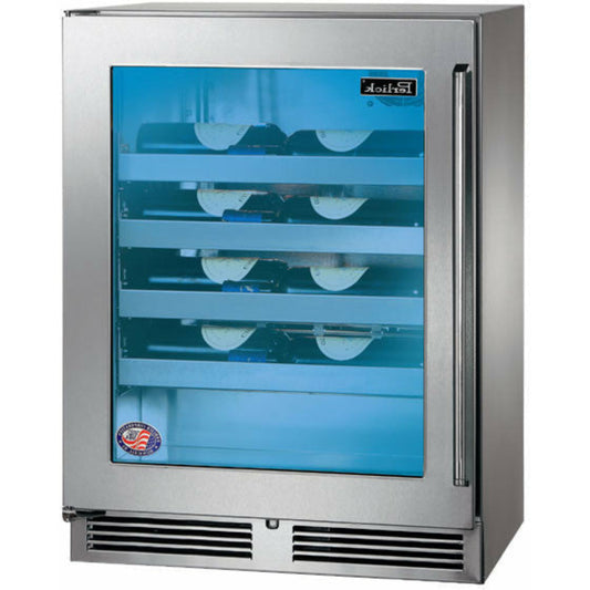 Perlick 24" Built-in Counter Depth Outdoor Wine Reserve with 3.1 cu. ft. Capacity, Stainless Steel-Glass Door - HH24WO-4-3