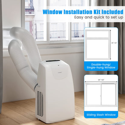 Tangkula 12000 BTU Portable Air Conditioner, with Dual Hose, Remote Control - FP10234US-WH
