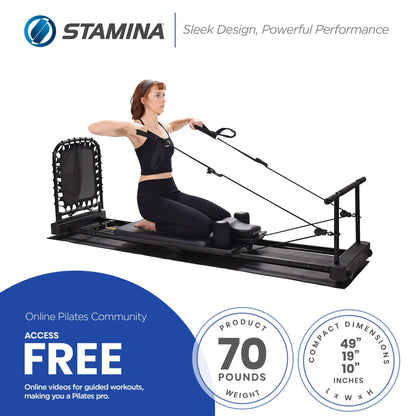 Stamina Products Pilates Home Studio, Complete Workout System for Fitness, Black - 405086