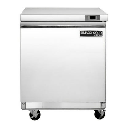 Maxx Cold V-Series 1 Door Undercounter Freezer, in Stainless Steel - MVF29UHC