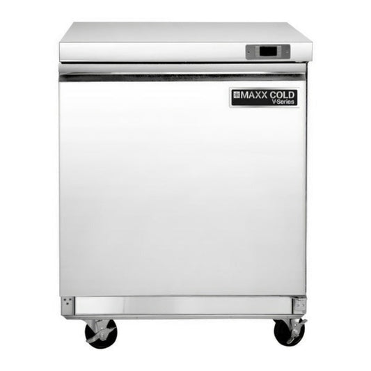 Maxx Cold V-Series 1 Door Undercounter Freezer, in Stainless Steel - MVF29UHC