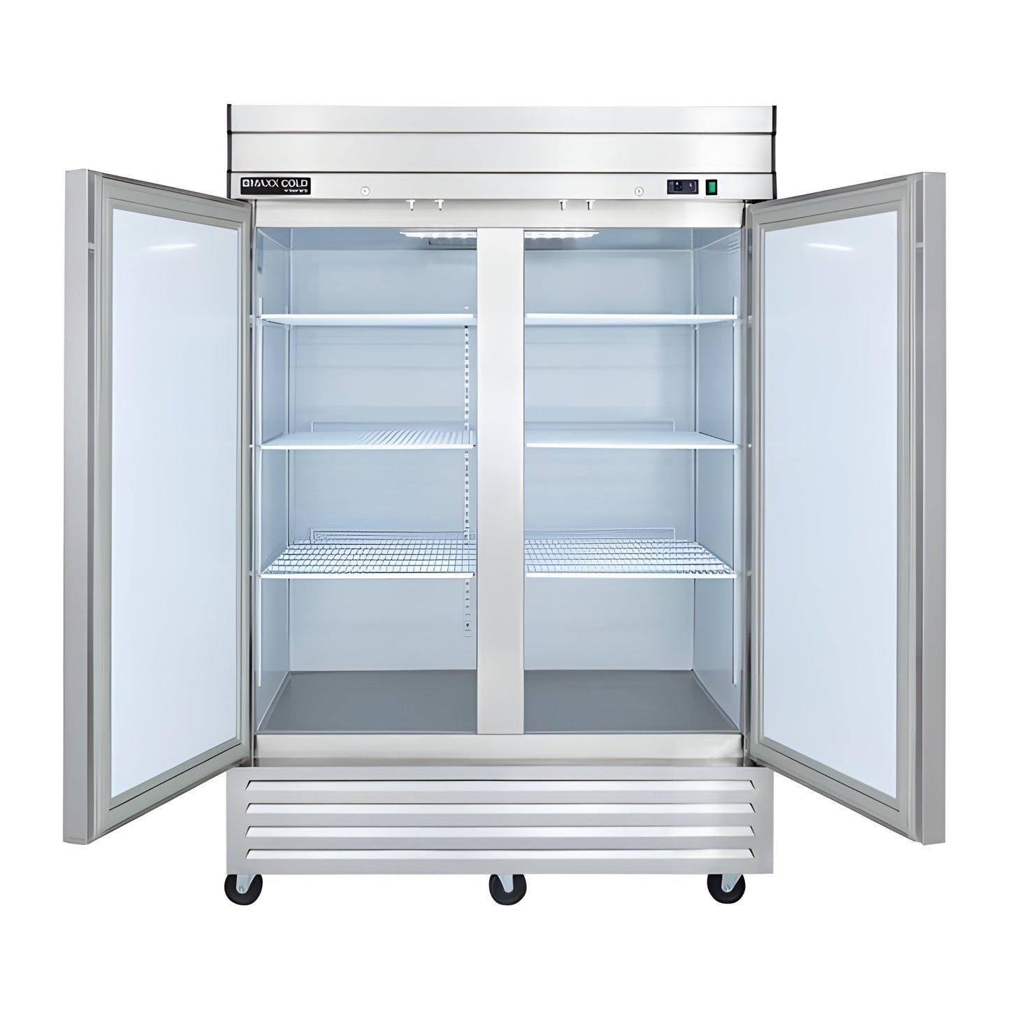 Maxx Cold V-Series 2 Door Reach-In Freezer, Bottom Mount, in Stainless Steel - MVF-49FDHC