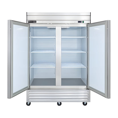 Maxx Cold V-Series 2 Door Reach-In Freezer, Bottom Mount, in Stainless Steel - MVF-49FDHC