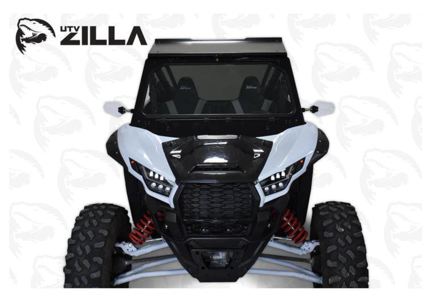UTVZILLA Kawasaki KRX 1000 Full Glass Windshield (2020+) - ZL-KRX-WS-GLS-BLK-Y
