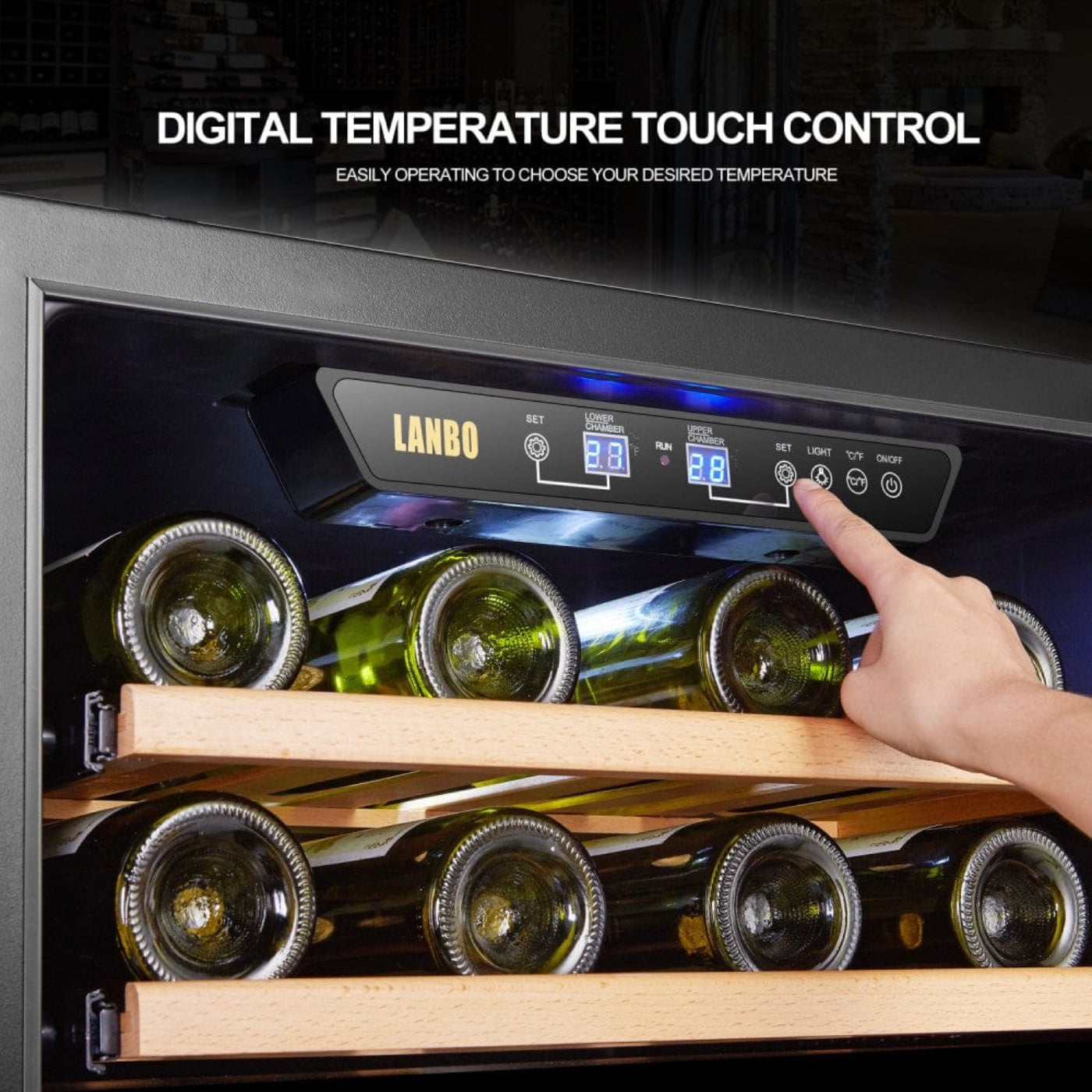 Lanbo 46 Bottles Dual Zone Stainless Steel Wine Coolers - LW46D