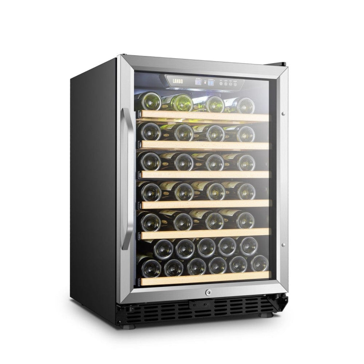 Lanbo 52 Bottles Single Zone Stainless Steel Wine Coolers - LW52S