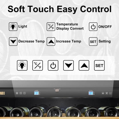 Lanbo Luxury 289 Bottles Dual Door Stainless Steel Wine Coolers - LW328SD