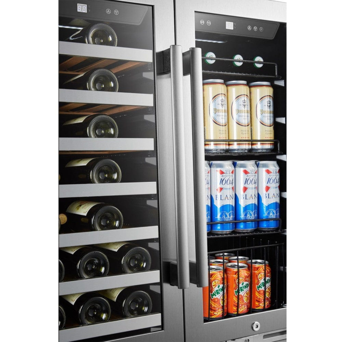 Lanbo Pro 30"  Dual Zone Stainless Steel Wine and Beverage Coolers - LP66B