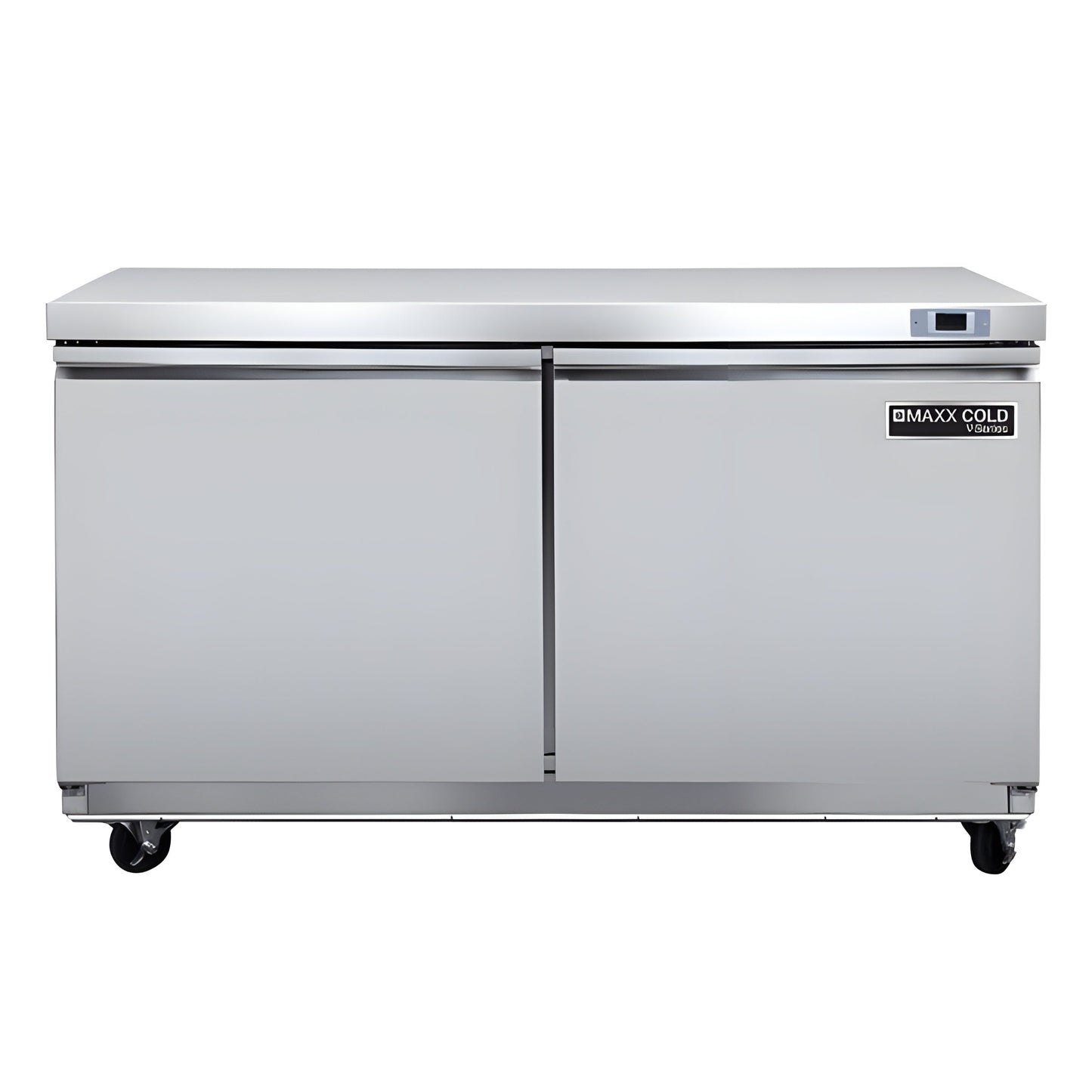 Maxx Cold V-Series 2 Door Undercounter Freezer, in Stainless Steel - MVF48UHC