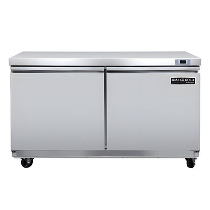 Maxx Cold V-Series 2 Door Undercounter Freezer, in Stainless Steel - MVF48UHC