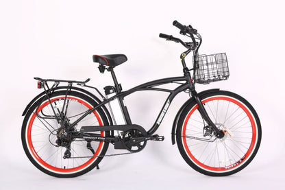 X-Treme Newport Elite 24 Volt Beach Cruiser Electric Bike - 24NEWPORT-E BLU