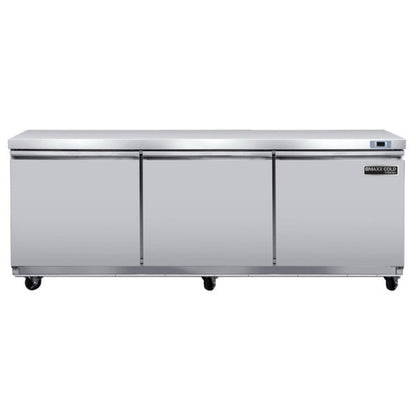 Maxx Cold V-Series 3 Door Undercounter Refrigerator, in Stainless Steel - MVR72UHC