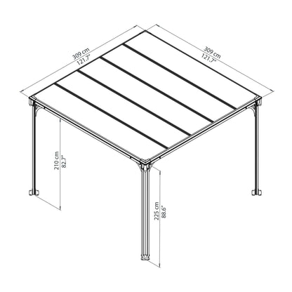 Palram Canopia | Milano 3000 10' x 10' Gazebo - HG9172