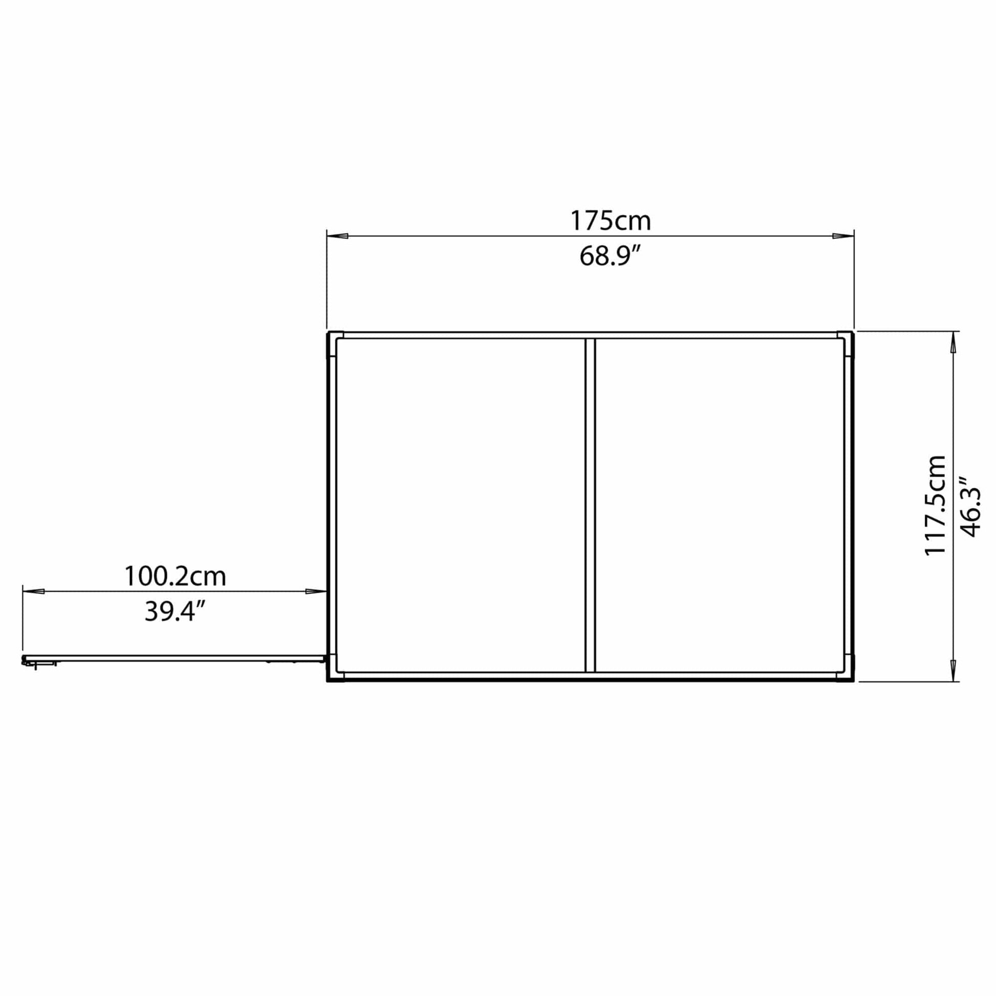 Palram Canopia | SkyLight 4' x 6' Lean-To Storage Shed Gray - HG9600T