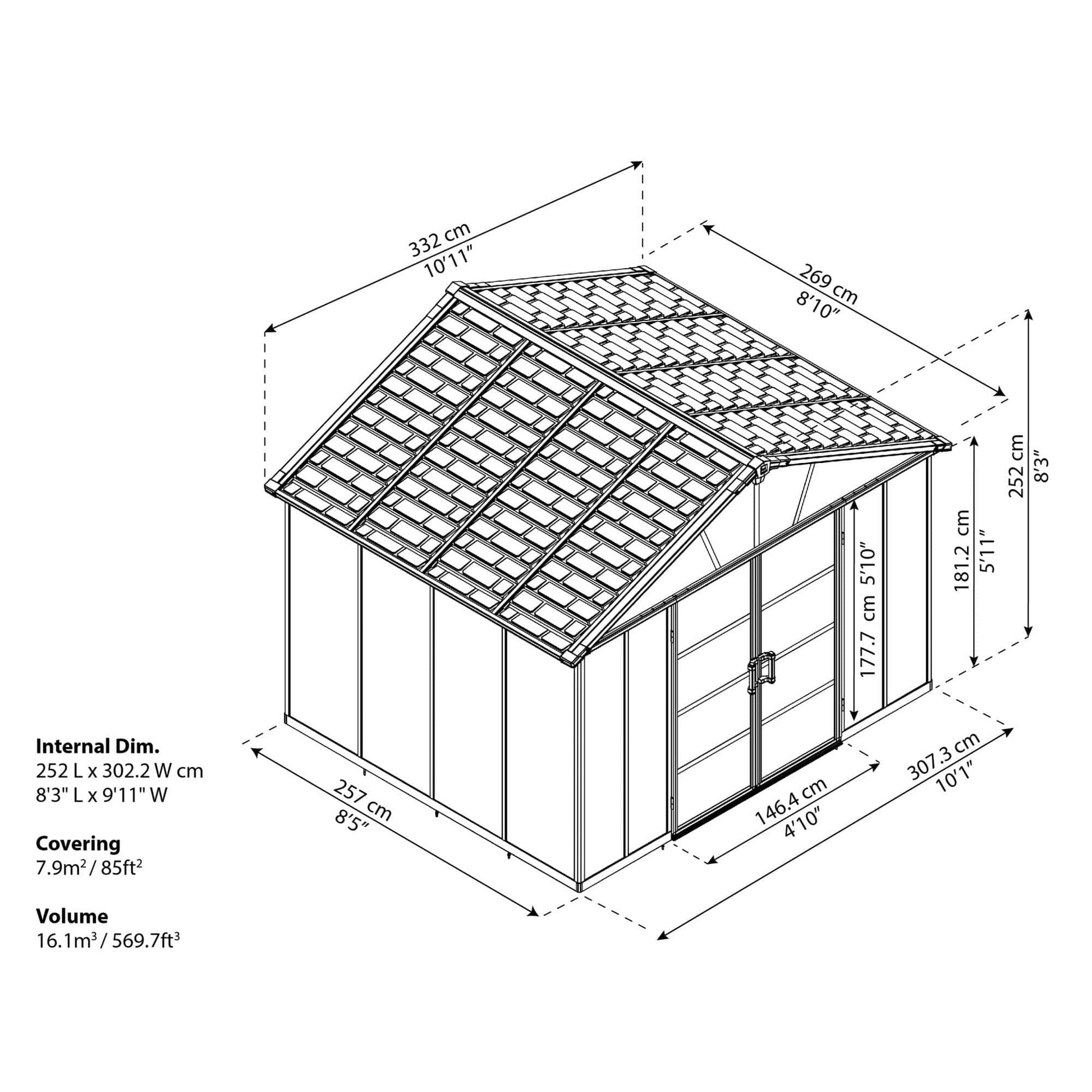 Palram Canopia | Yukon Shed - HG9909SGY