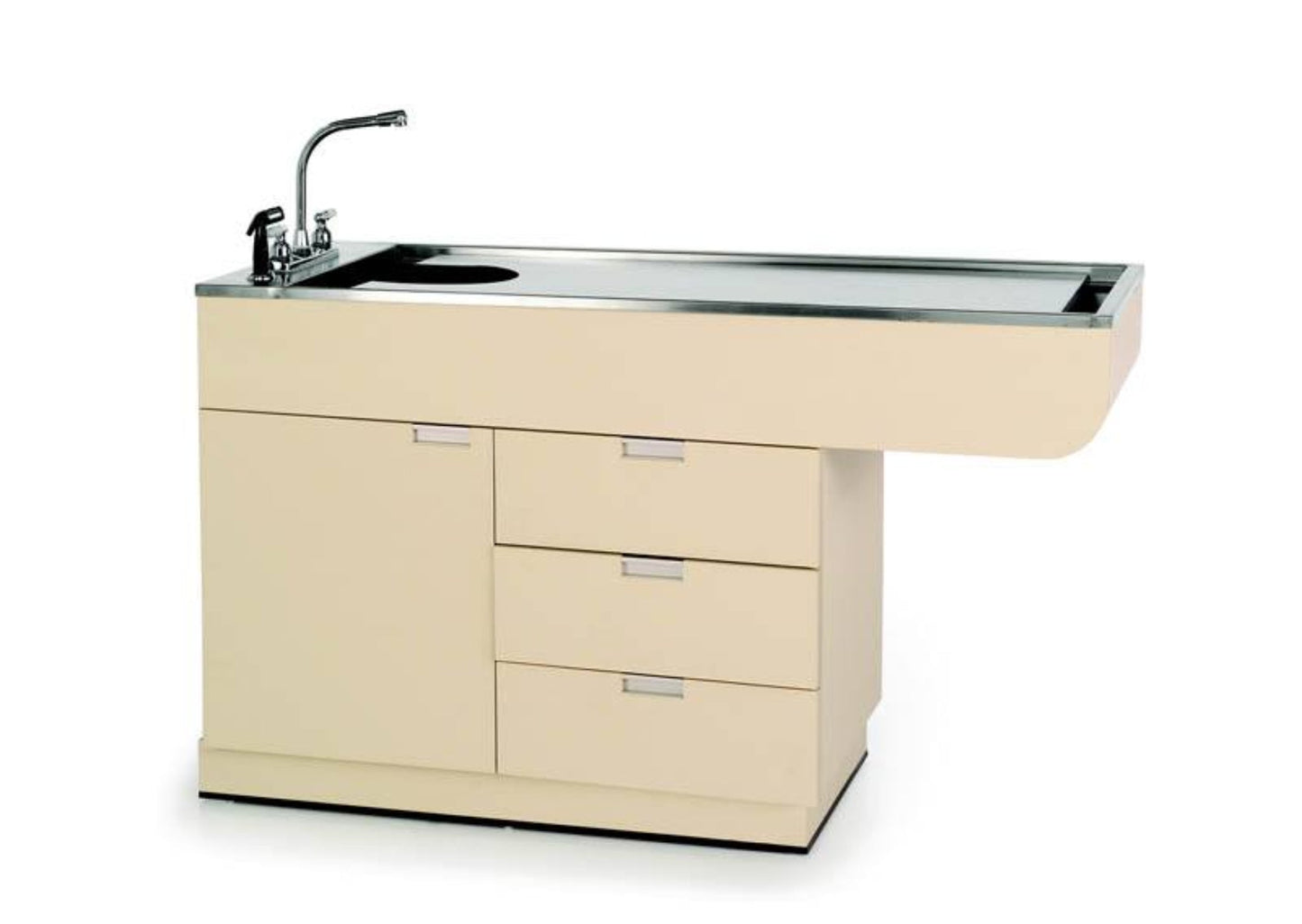 VetLine Veterinary All-Purpose Wet Table with Cabinet Storage - TWC-750-60-NA