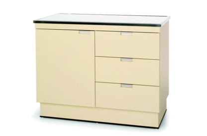 VetLine Veterinary Exam Cabinet Table 44"-58" with Storage - TEC-300-44SS-NA