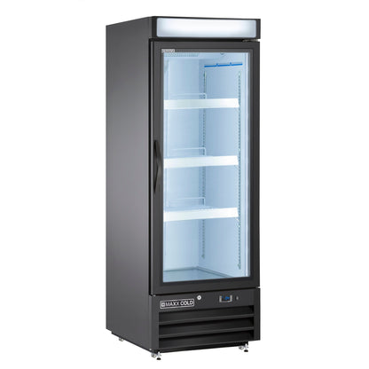 Maxx Cold Single Glass Door Merchandiser Freezer, Free Standing, 25"W, 16 cu. ft. Storage Capacity, in Black - MXM1-16FBHC