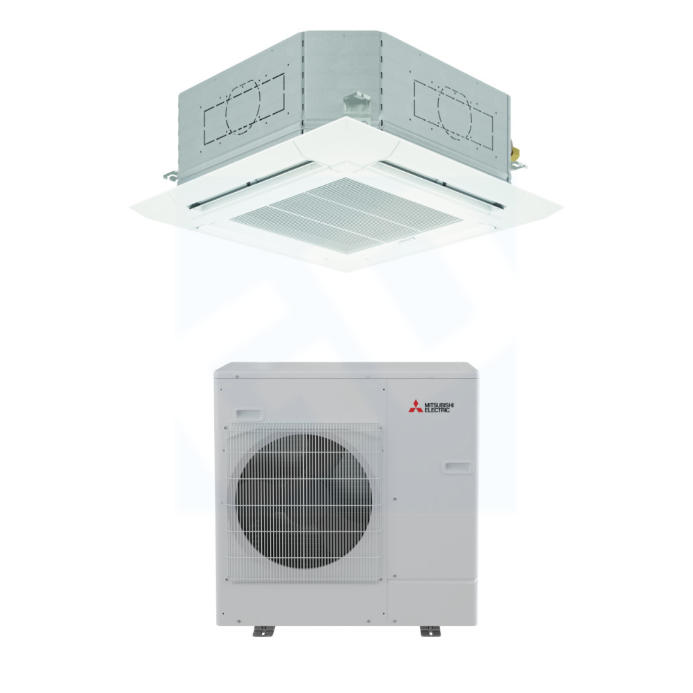 Mitsubishi PLA-AE24NL & PUZ-AH24NL 24,000 BTU 22.6 SEER2 Ceiling Cassette Heat Pump System - R454B - PLAAE24NL/PLP41EAEU/PUZAH24NL