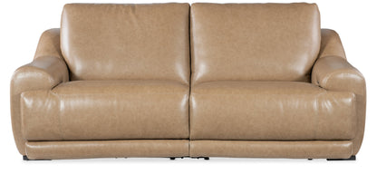 Modway Furniture Wayward Power Sofa - Luxurious Power Recline & Adjustable Headrest in Latte Leather for Relaxation