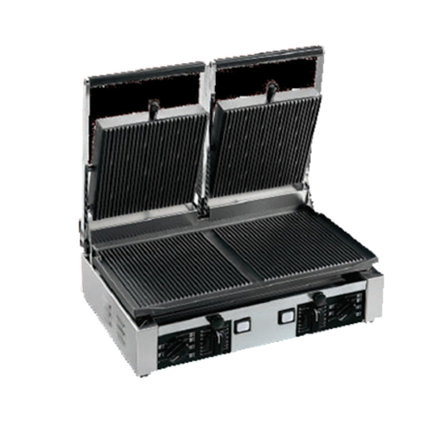 Univex PPRESS2R Double Countertop Panini Press with Ribbed Cast Iron Plates - UVPPRESS2R