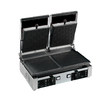 Univex PPRESS2R Double Countertop Panini Press with Ribbed Cast Iron Plates - UVPPRESS2R