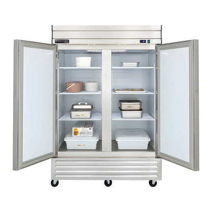 Maxx Cold V-Series 2 Door Reach-In Freezer, Bottom Mount, in Stainless Steel - MVF-49FDHC
