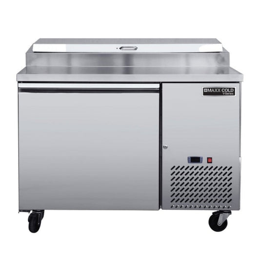 Maxx Cold V-Series 1 Door Refrigerated Pizza Prep Table, in Stainless Steel - MVPP50HC