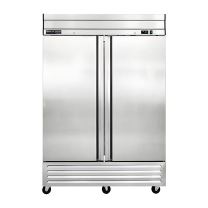 Maxx Cold V-Series 2 Door Reach-In Freezer, Bottom Mount, in Stainless Steel - MVF-49FDHC