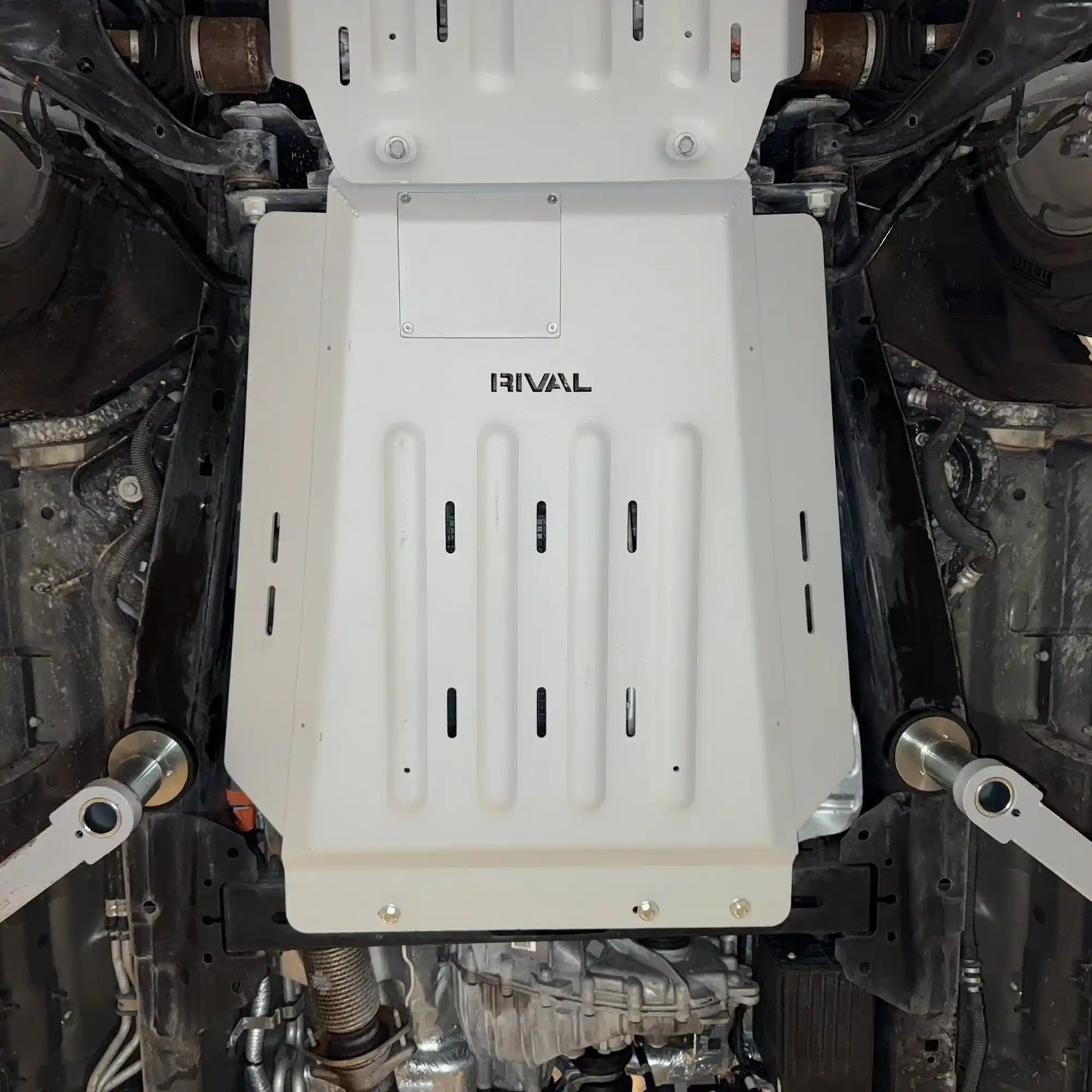 RIVAL Aluminum Transmission Catalytic Converter Skid Plate For Ford F-150 PowerBoost Only - 2333.1811.1.6