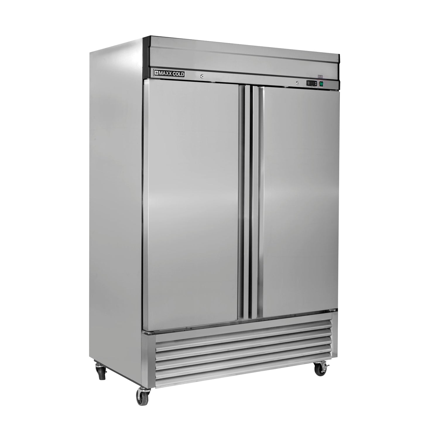 Maxx Cold Bottom Mount 2 Door Reach-In Freezer, 54" W, 42.9 Cu Ft, in Stainless Steel - MXSF-49FDHC