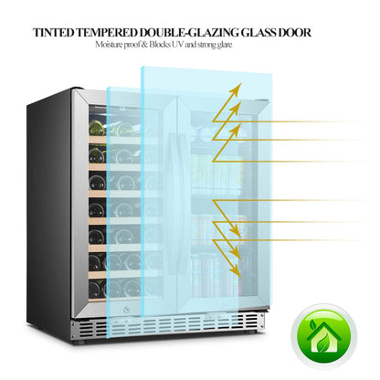 Lanbo Sinoartizan 30" Dual Zone Stainless Steel Wine and Beverage Coolers - ST-66B