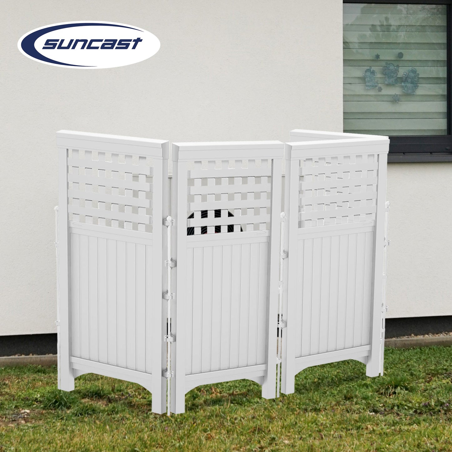 Suncast Outdoor Garden Yard 4 Panel Screen Enclosure Gated Fence, White (5 Pack) - 173090