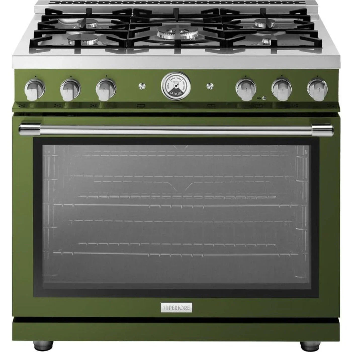 Superiore La Cucina 36-Inch Gas Freestanding Range in Stellar Olive - RL361GPO_S_