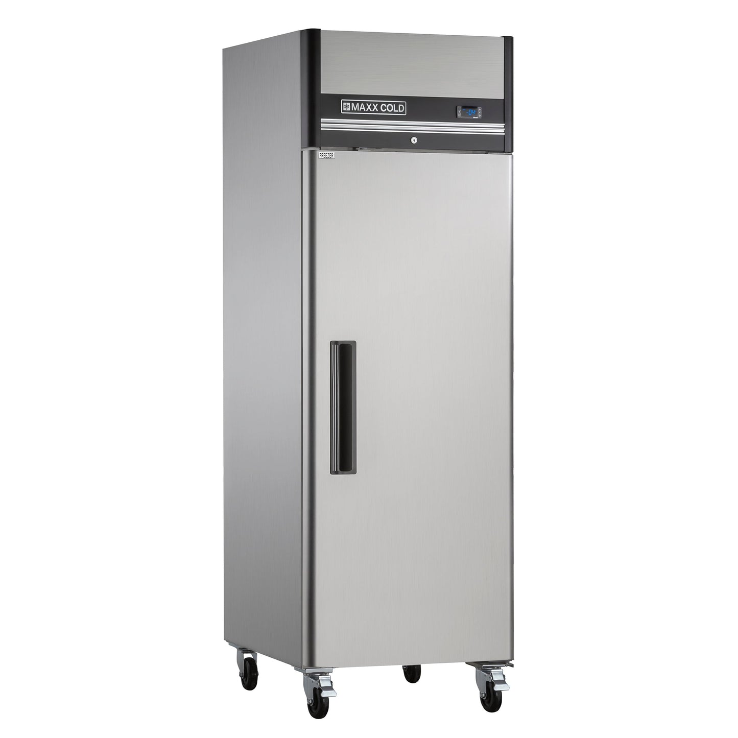 Maxx Cold Single Door Reach-in Freezer, Top Mount, 25.2"W, 19 cu. ft. Storage Capacity, in Stainless Steel - MXCF-19FDHC