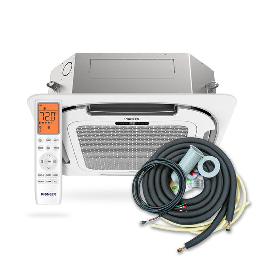 Pioneer Multi Zone 9,000 BTU Quantum Ultra Ceiling Cassette Indoor Section Ductless Mini-Split Wi-Fi Inverter++ Air Conditioner Heat Pump 230V