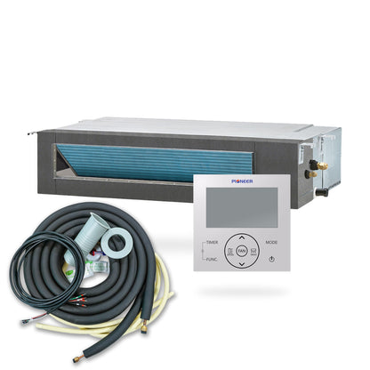 Pioneer® Multi Zone 12,000 BTU Quantum Ultra Ceiling Concealed Indoor Section Ductable Mini-Split Wi-Fi Inverter++ Air Conditioner Heat Pump 230V