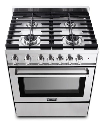 Verona - 30" Gas Range - 4 Burners - Stainless Steel, White, Matte Black - VEFSGG304NSS