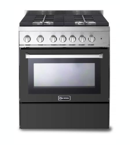 Verona - 30" Gas Range - 4 Burners - Stainless Steel, White, Matte Black - VEFSGG304NSS