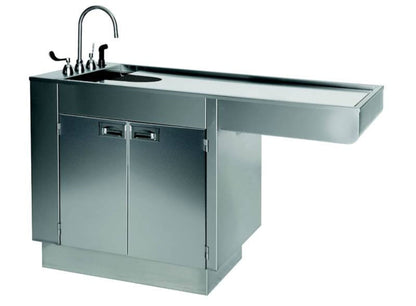 VetLine Stainless Steel 60" Veterinary Wet Table with Storage - TWC-1250-60SS